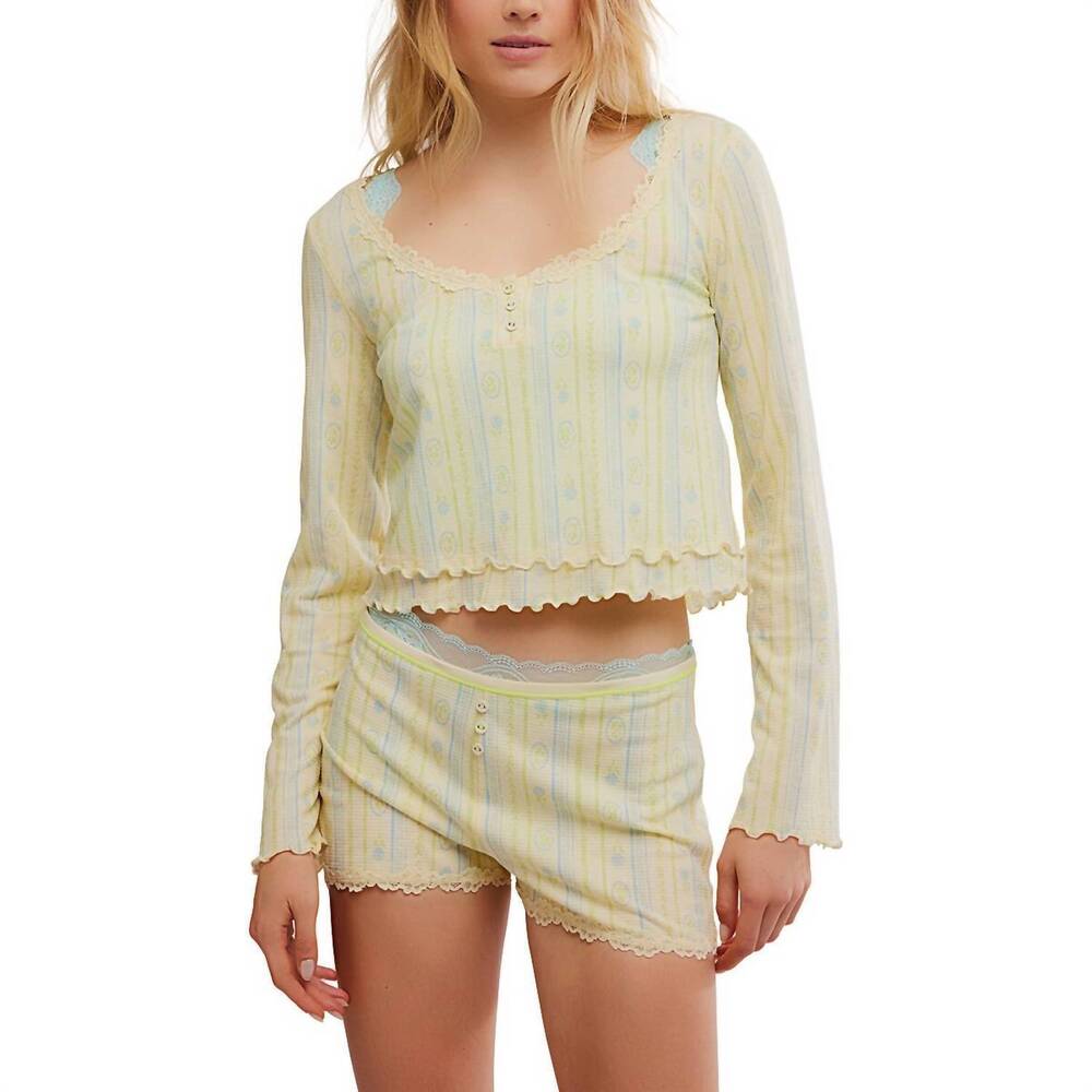 NEW FREE PEOPLE spring break sleep set in butter combo